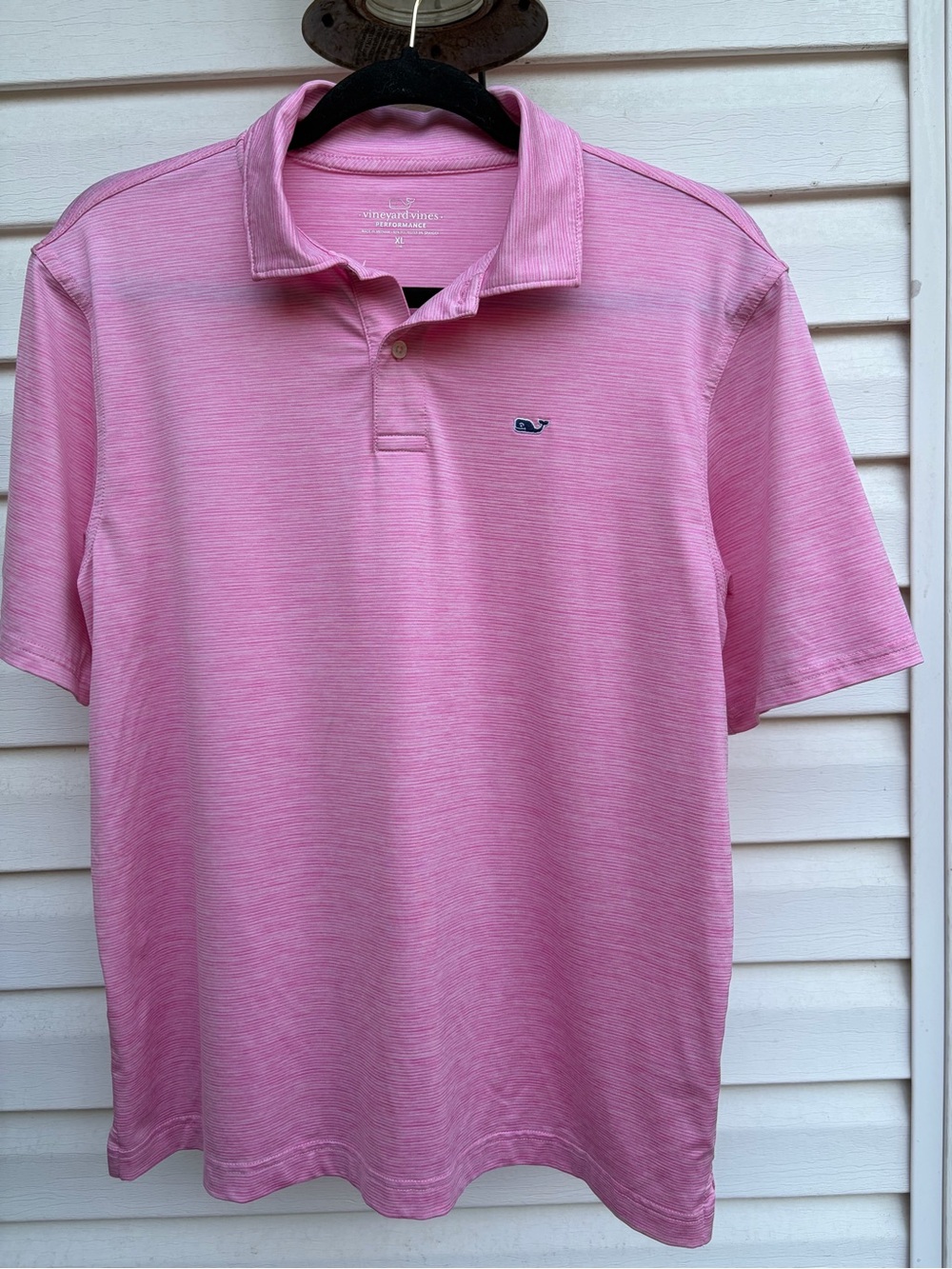 Vineyard Vines Boys XL 18 Performance Polo Pink Whale Logo Golf Shirt